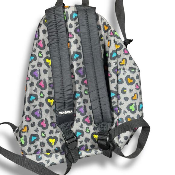 YakPak Multicolor Cheetah Heart Backpack & Laptop Bag Bundle Y2K Gray Rainbow - Picture 4 of 14